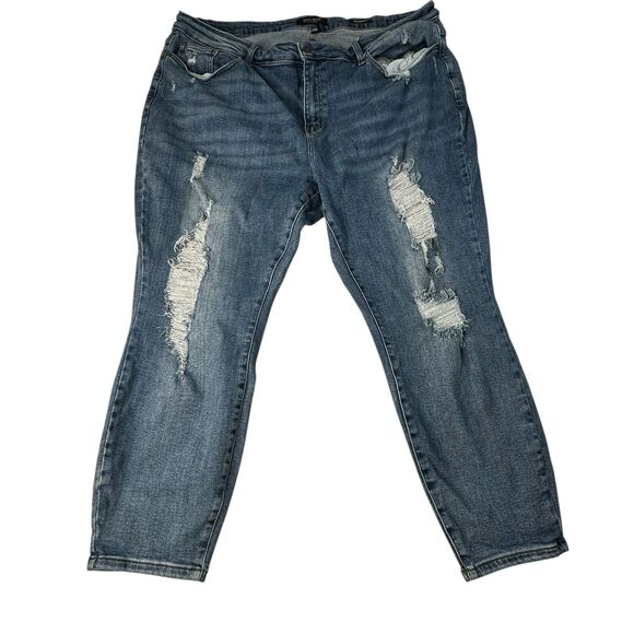 Judy Blue Womens Plus Size 24W Relaxed Fit Distressed Denim Jeans - Picture 3 of 7
